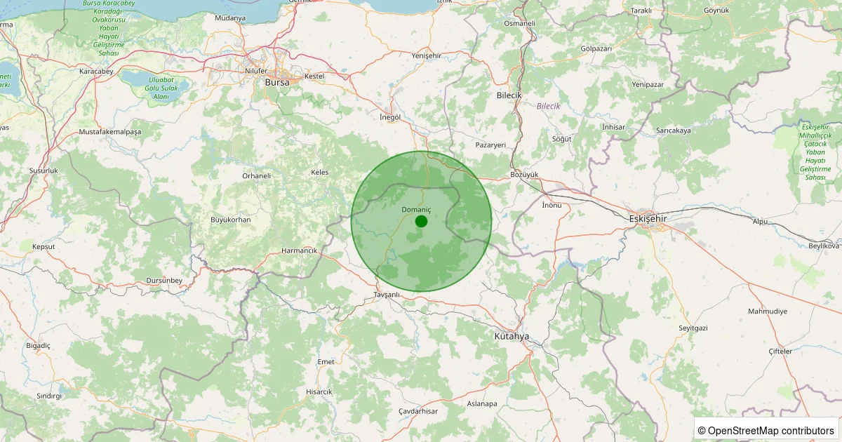 16 Ekim 2025 saat 12:47 - Domaniç - Bükerler Köyü - 1.60ML depreminin harita gösterimi