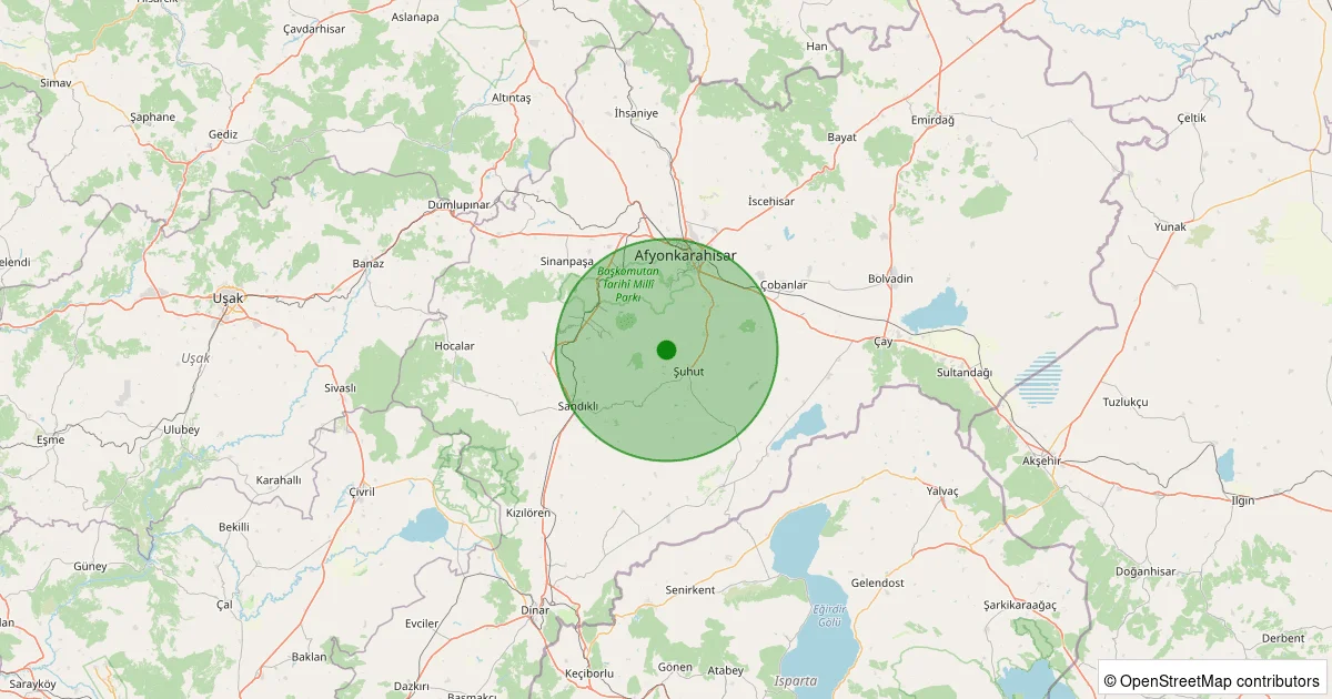 04 Ekim 2025 saat 05:51 - Şuhut - 1.60ML depreminin harita gösterimi