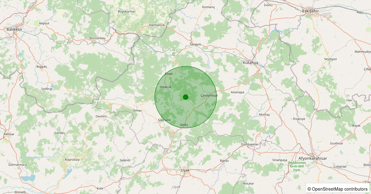 04 Ekim 2025 saat 07:07 - KARBASAN-HISARCIK - 3.20ML depreminin harita gösterimi