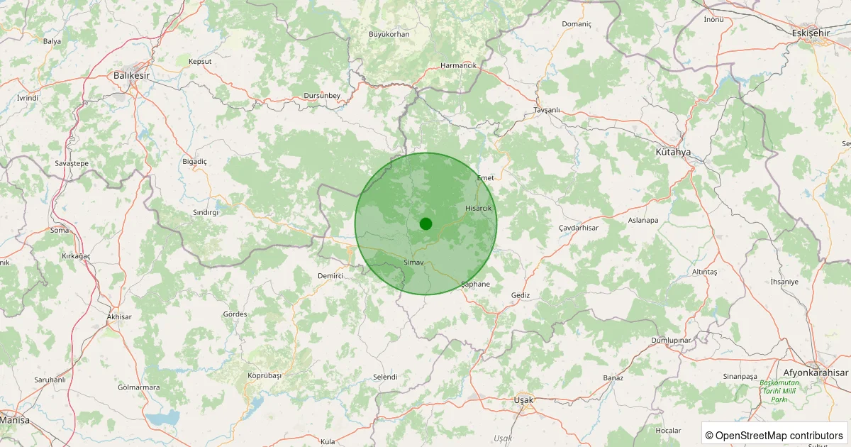 04 Ekim 2025 saat 08:09 - EGIRLER-SIMAV - 1.50ML depreminin harita gösterimi