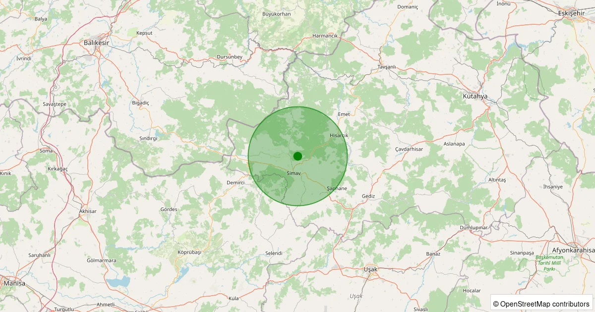 04 Ekim 2025 saat 08:56 - Simav - 0.90ML depreminin harita gösterimi