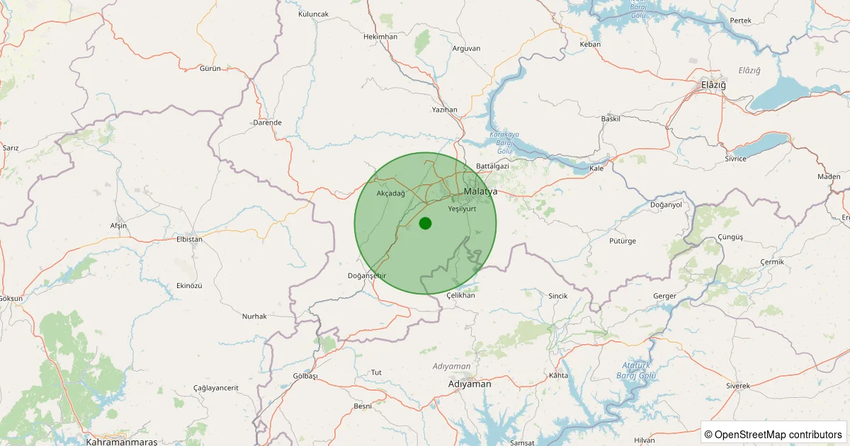 04 Ekim 2025 saat 12:04 - Yeşilyurt - 1.20ML depreminin harita gösterimi
