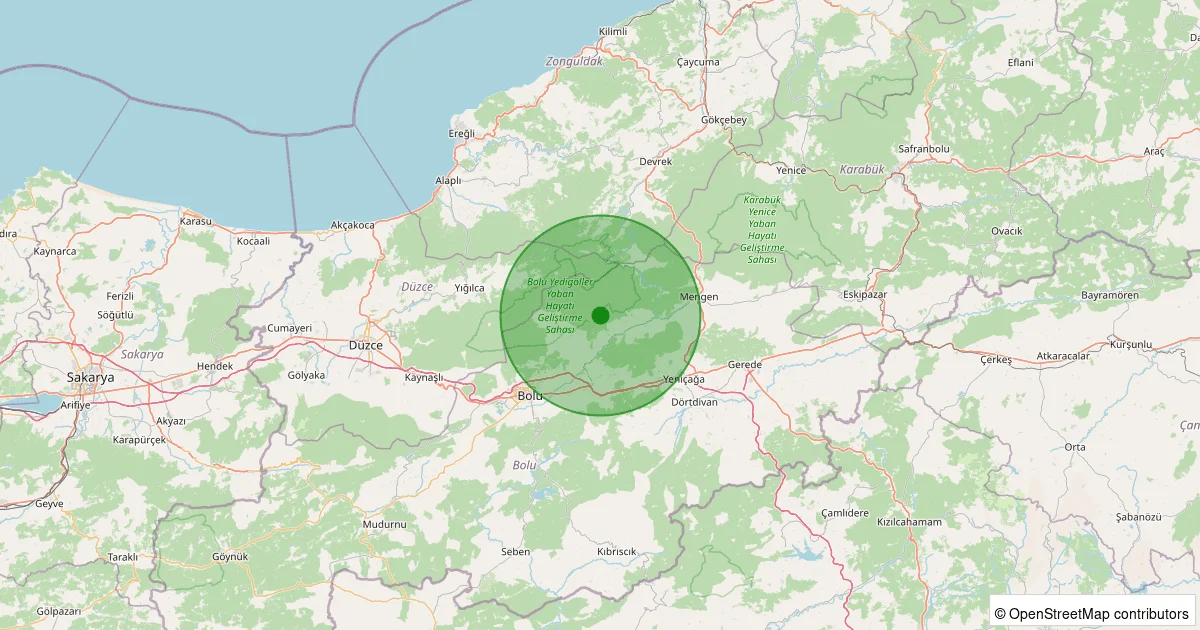 04 Ekim 2025 saat 16:31 - Mengen - 1.90ML depreminin harita gösterimi
