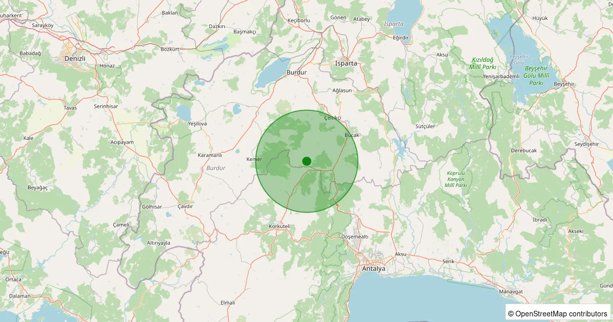 04 Ekim 2025 saat 17:57 - Bucak - 1.40ML depreminin harita gösterimi