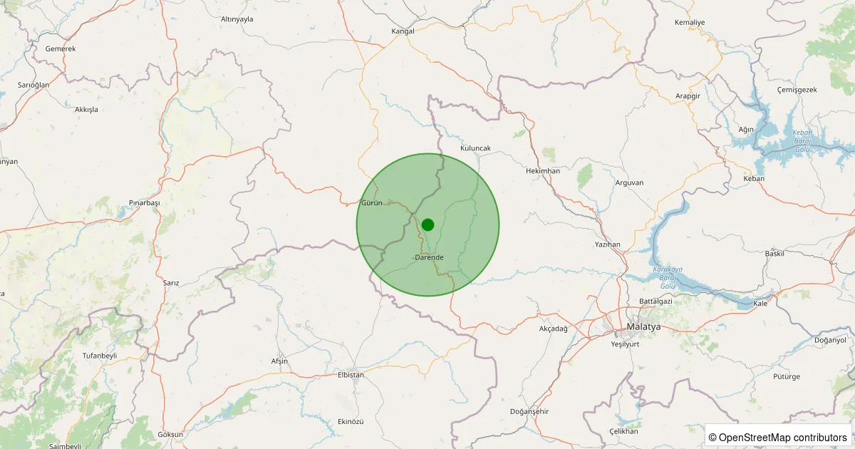 04 Ekim 2025 saat 19:21 - CUKURKAYA-DARENDE - 1.80ML depreminin harita gösterimi