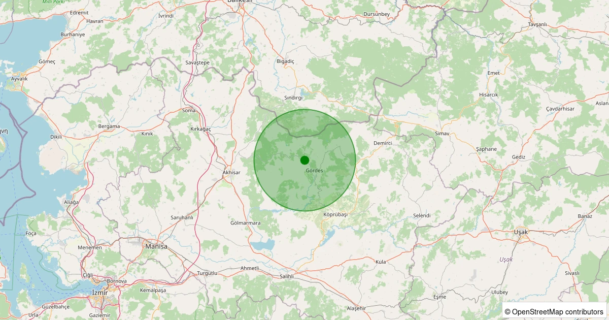 19 Ekim 2025 saat 05:04 - Gördes - 0.90ml depreminin harita gösterimi