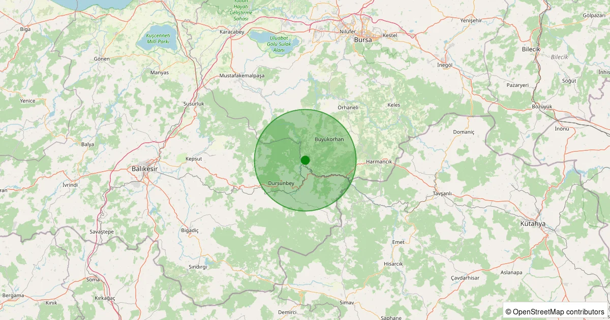 04 Ekim 2025 saat 22:06 - Dursunbey - 3.00ML depreminin harita gösterimi