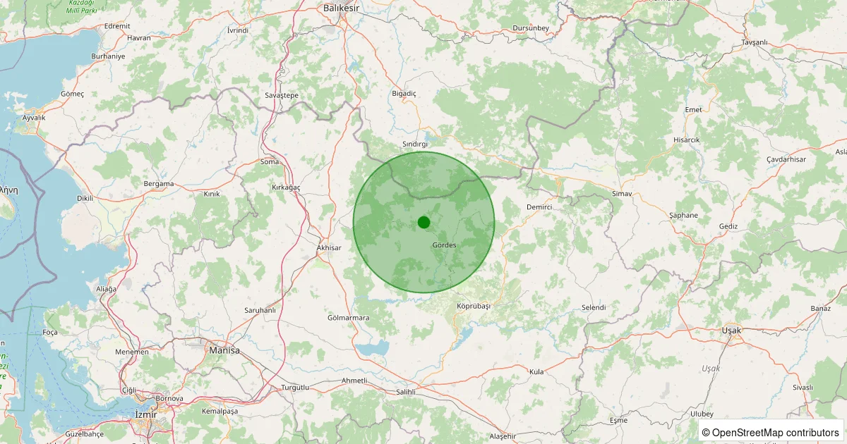 04 Ekim 2025 saat 23:36 - Gördes - 1.10ML depreminin harita gösterimi