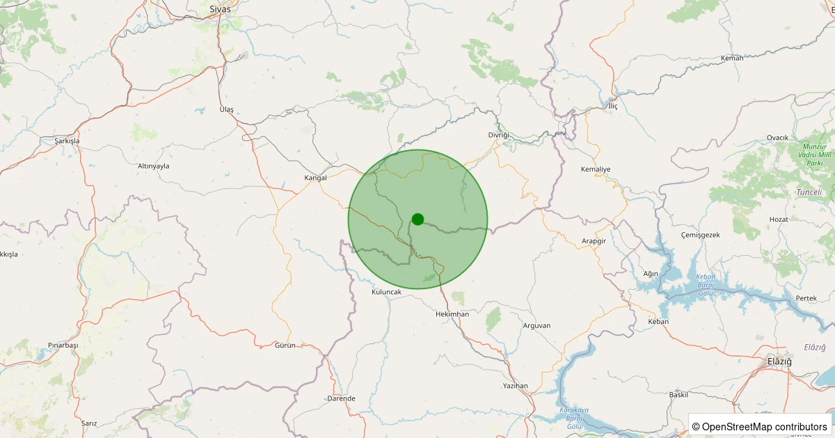 20 Ekim 2025 saat 09:03 - Hekimhan - Karapınar Köyü - 1.80ml depreminin harita gösterimi