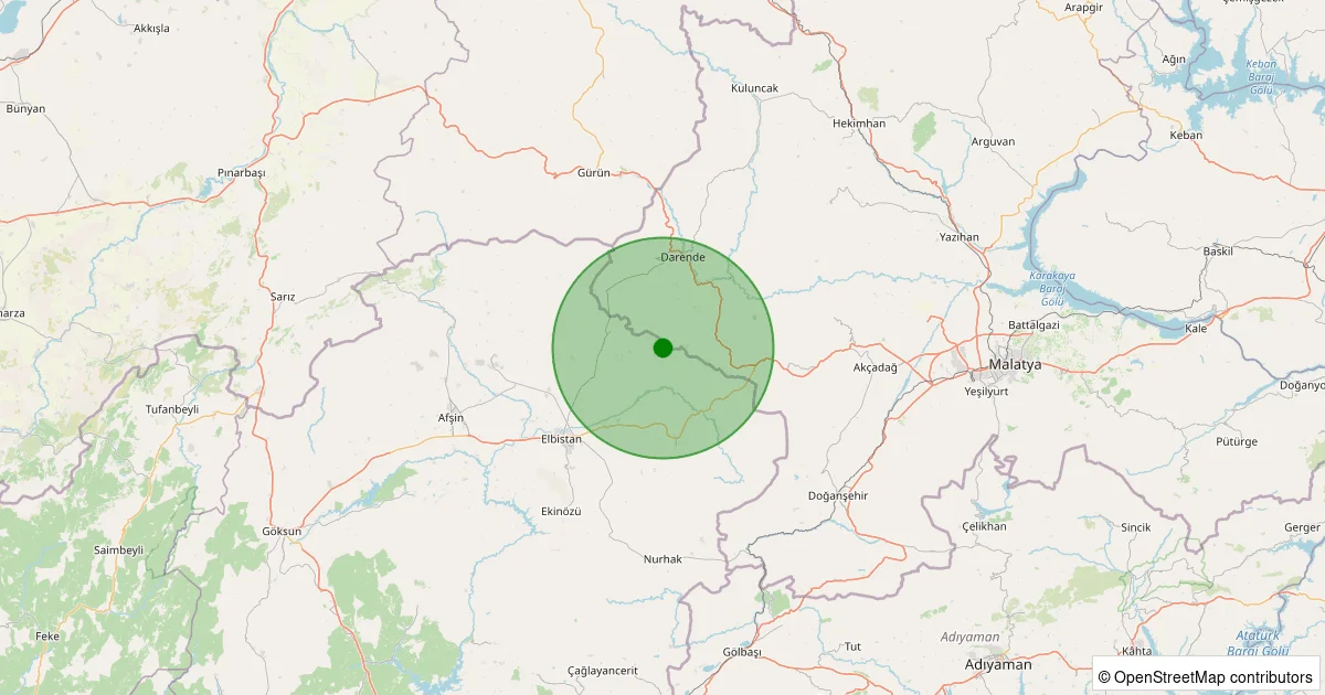 05 Ekim 2025 saat 01:47 - Elbistan - 1.40ML depreminin harita gösterimi