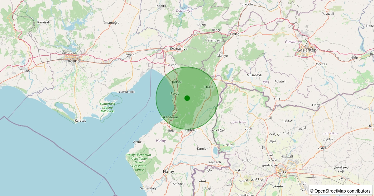 20 Ekim 2025 saat 15:56 - Payas - Sincan - 1.60ml depreminin harita gösterimi
