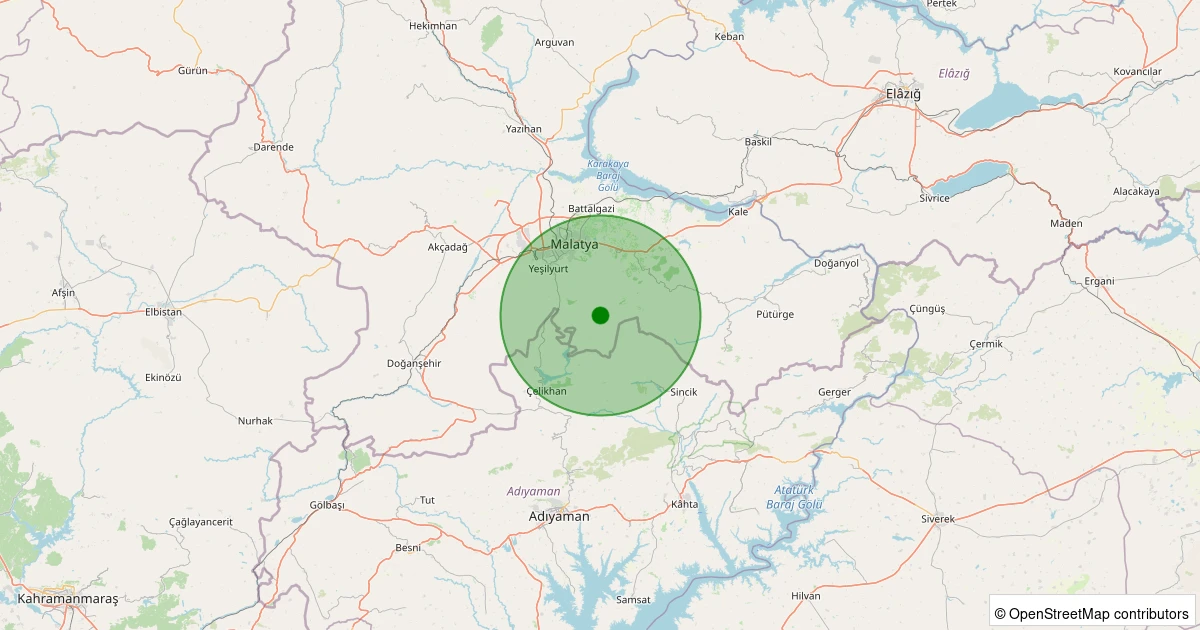20 Ekim 2025 saat 18:49 - Yeşilyurt - Öncü - 1.40ml depreminin harita gösterimi