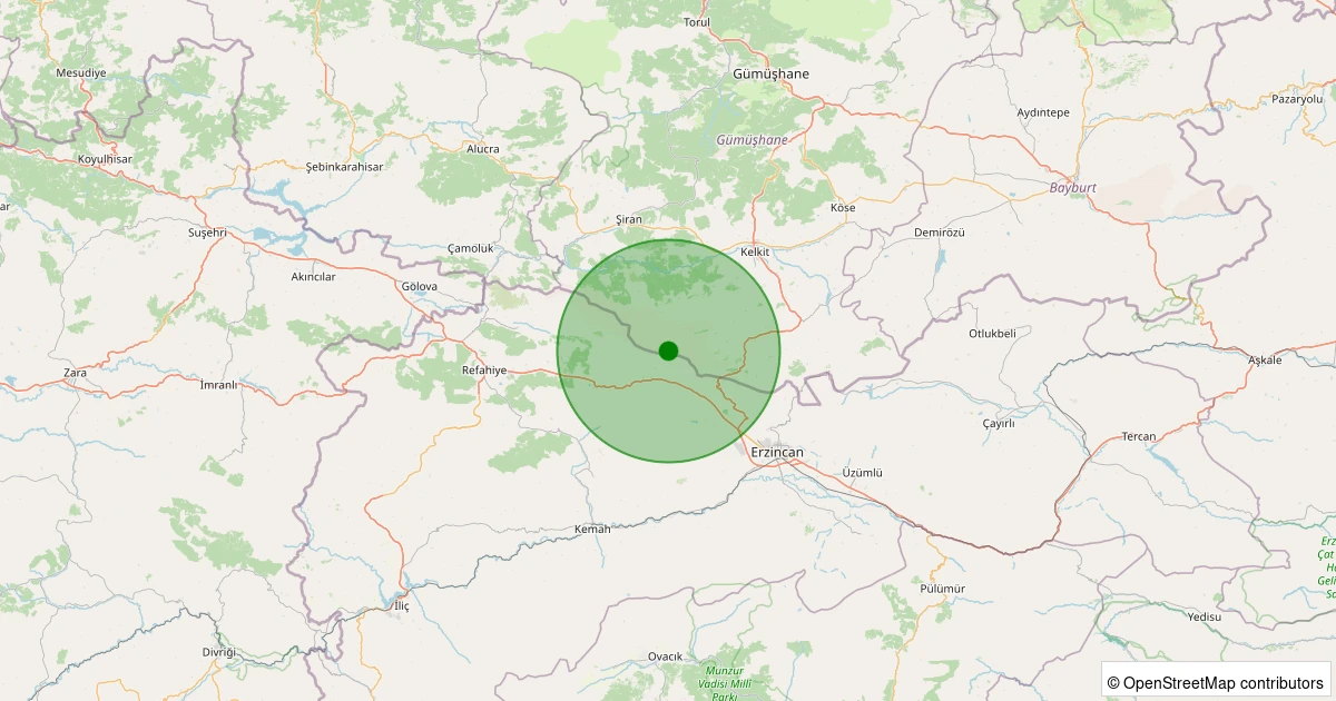 21 Ekim 2025 saat 01:43 - Merkez - Koçyatağı Köyü - 1.10ML depreminin harita gösterimi