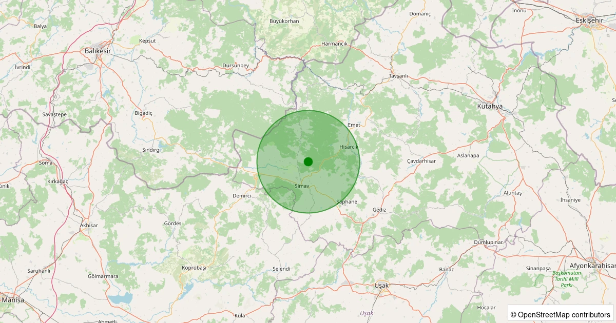 21 Ekim 2025 saat 02:24 - Simav - Eğirler Köyü - 0.70ml depreminin harita gösterimi