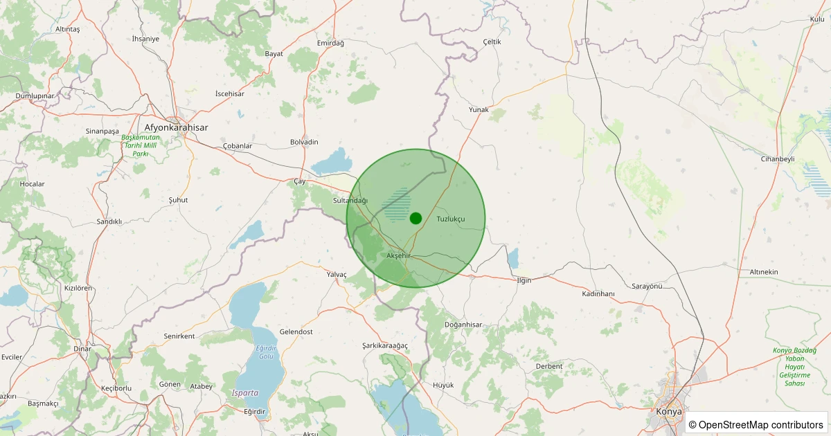 21 Ekim 2025 saat 03:03 - Akşehir - 1.70ml depreminin harita gösterimi
