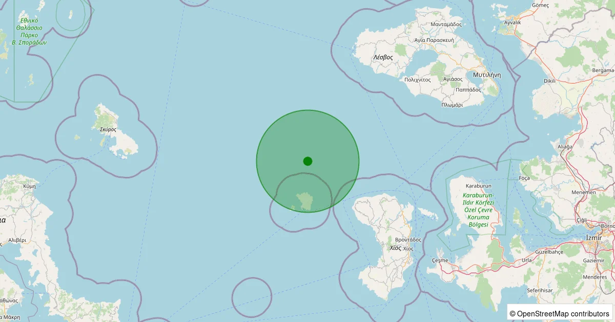 05 Ekim 2025 saat 07:03 - Ege Denizi - [70.81 km] Karaburun - 1.80ML depreminin harita gösterimi