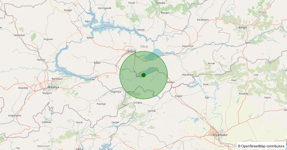05 Ekim 2025 saat 08:10 - Hazar Gölü - [03.49 km] Sivrice - 2.20ML depreminin harita gösterimi