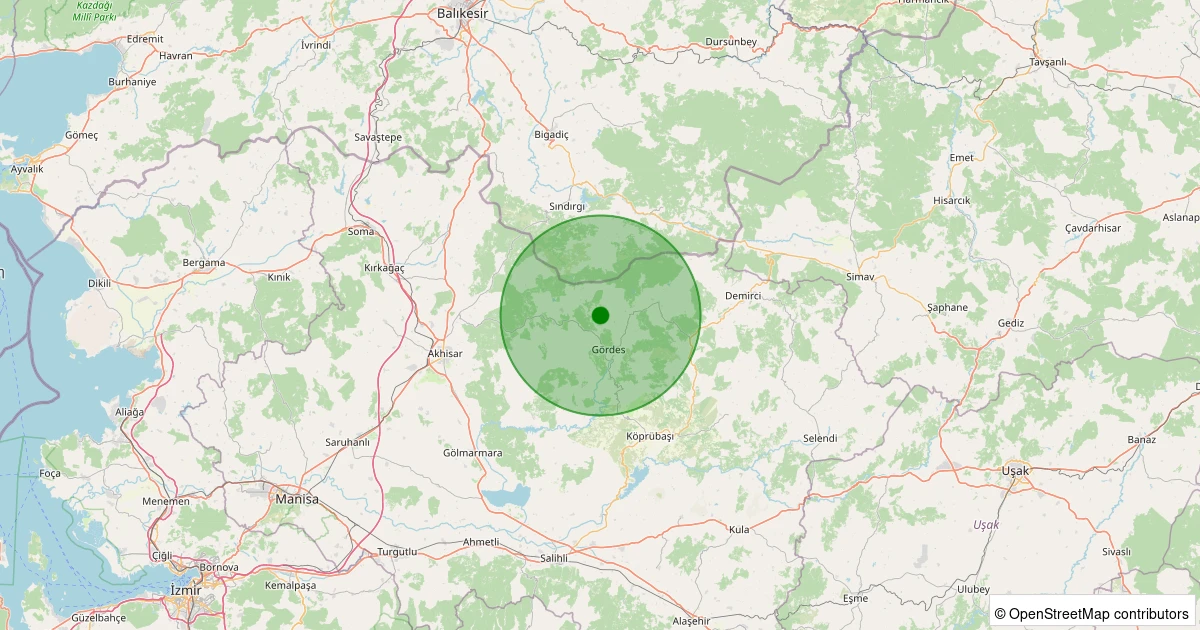 21 Ekim 2025 saat 17:01 - Gördes - Börez - 1.70ML depreminin harita gösterimi
