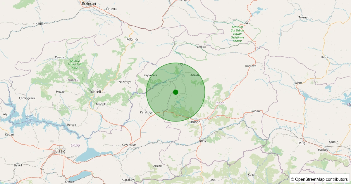 21 Ekim 2025 saat 19:45 - Merkez - Sütgölü Köyü - 2.50ml depreminin harita gösterimi