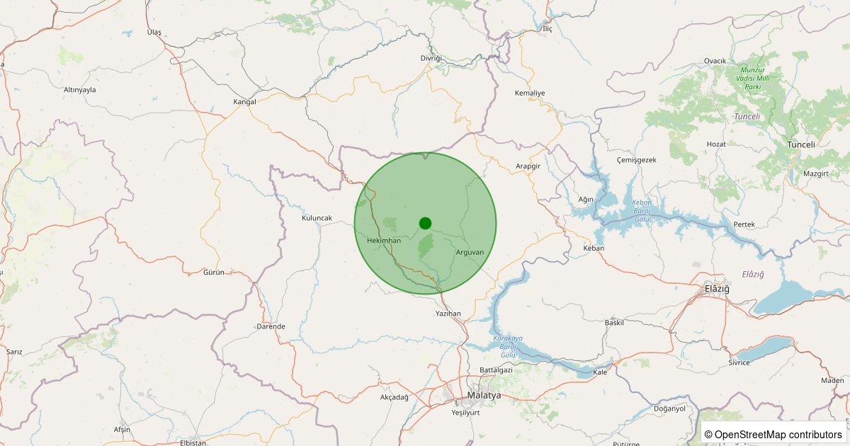 22 Ekim 2025 saat 05:14 - Hekimhan - İğdir Köyü - 3.00ml depreminin harita gösterimi