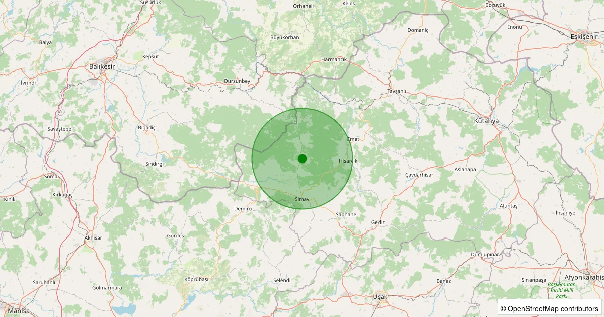 03 Ekim 2025 saat 08:04 - YEMISLI-SIMAV - 3.50ML depreminin harita gösterimi