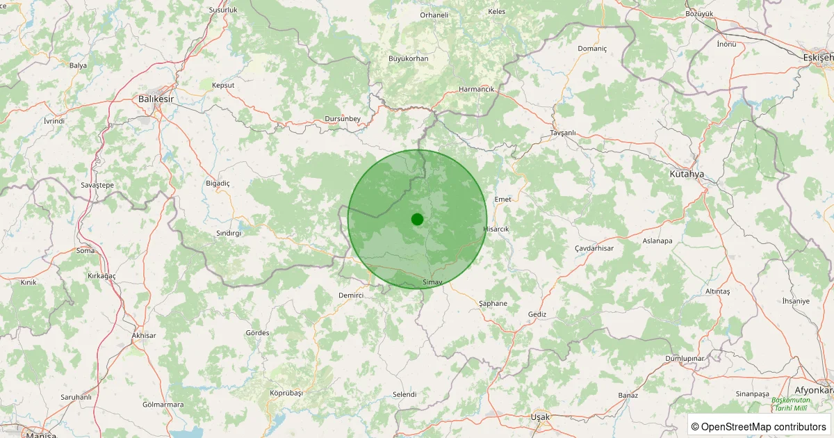 03 Ekim 2025 saat 07:13 - KARAKOCA-SIMAV - 2.50ML depreminin harita gösterimi