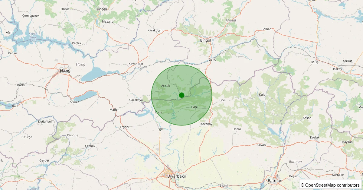 02 Ekim 2025 saat 10:39 - UCOCAK-ARICAK - 1.70ML depreminin harita gösterimi
