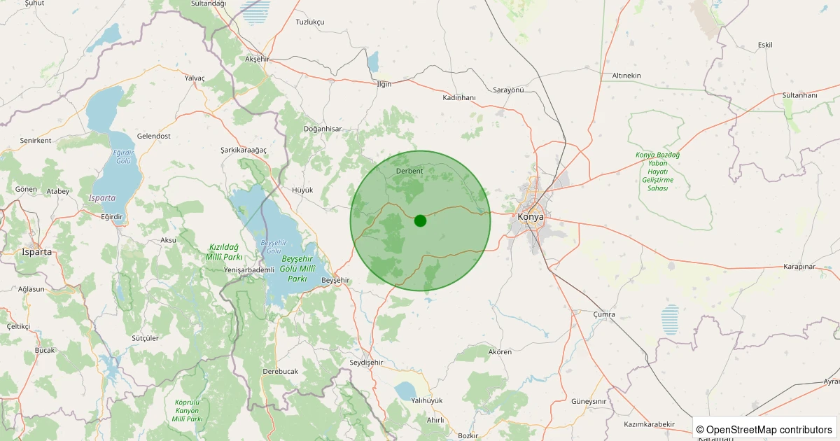 22 Ekim 2025 saat 17:16 - Meram - Sağlık - 1.60ML depreminin harita gösterimi