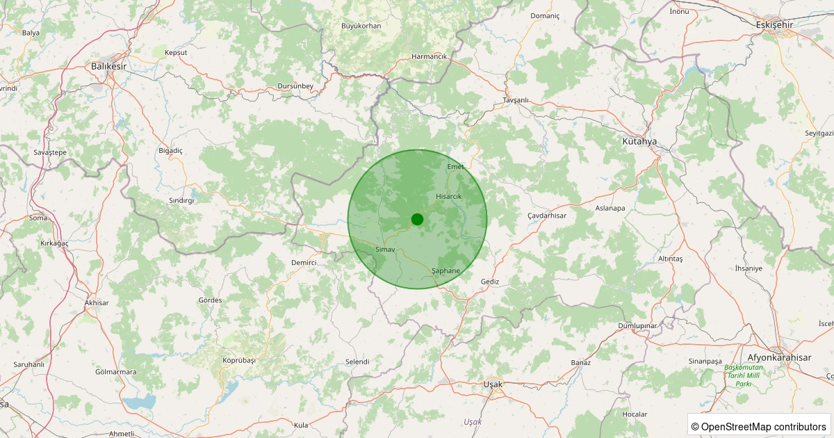 23 Ekim 2025 saat 17:47 - Hisarcık - Yeni Pınar Köyü - 1.00ml depreminin harita gösterimi