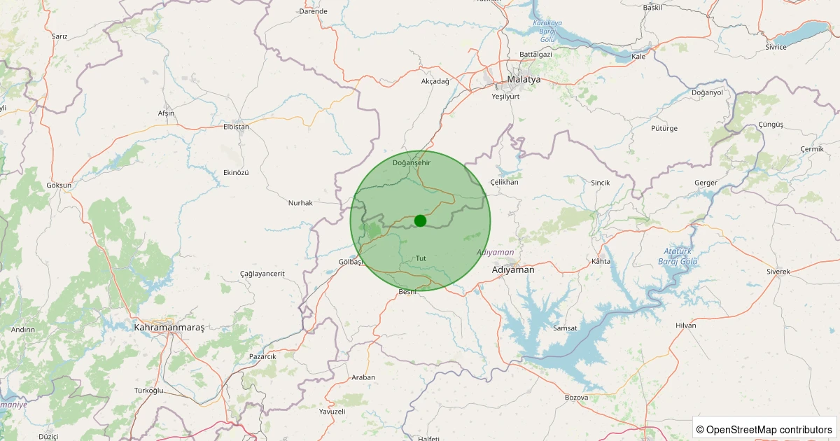 23 Ekim 2025 saat 19:24 - Doğanşehir - Hürriyet - 2.30ml depreminin harita gösterimi