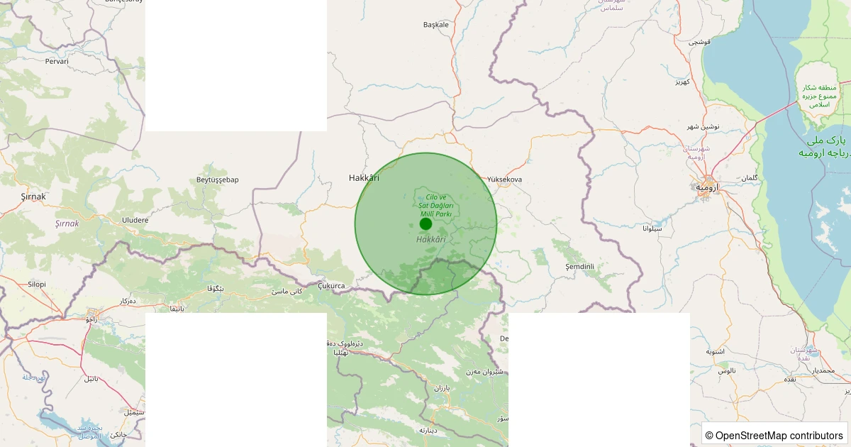 24 Ekim 2025 saat 02:02 - Yüksekova - 1.50ml depreminin harita gösterimi