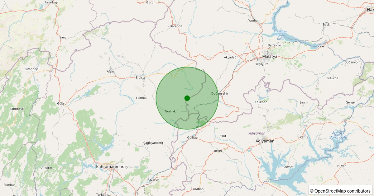 24 Ekim 2025 saat 03:54 - Elbistan - Karahasanuşağı Köyü - 1.20ml depreminin harita gösterimi