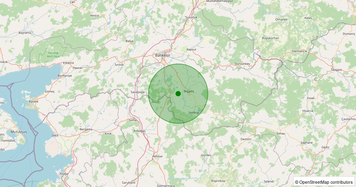24 Ekim 2025 saat 05:42 - Bigadiç - Çekirdekli - 1.50ml depreminin harita gösterimi