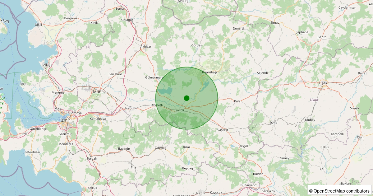 23 Ekim 2025 saat 08:50 - Salihli - Çapaklı - 1.00ml depreminin harita gösterimi