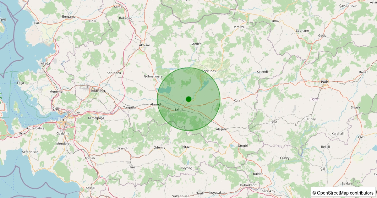 23 Ekim 2025 saat 08:49 - Salihli - Taytan - 1.30ml depreminin harita gösterimi