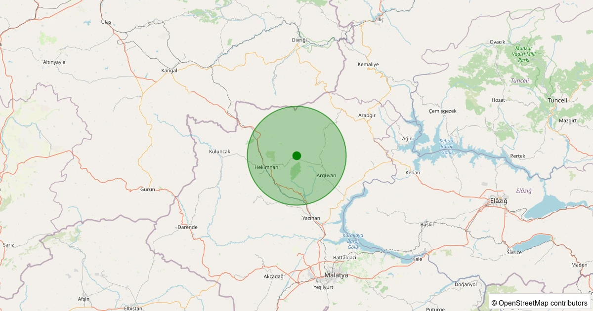 22 Ekim 2025 saat 05:26 - Hekimhan - İğdir Köyü - 1.70ml depreminin harita gösterimi