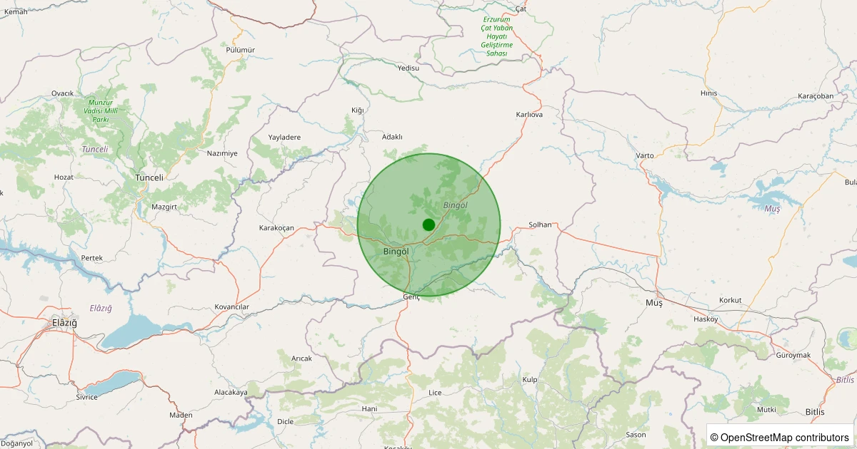 25 Ekim 2025 saat 15:12 - Merkez - İçpınar Köyü - 2.10ml depreminin harita gösterimi