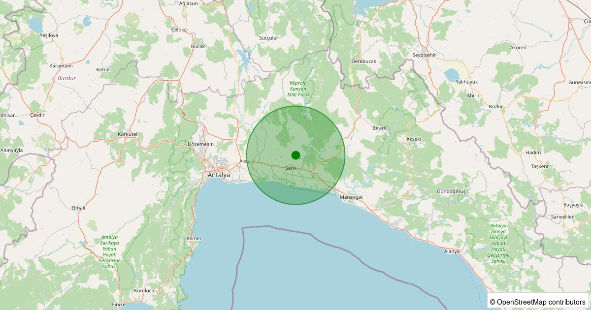 25 Ekim 2025 saat 16:43 - Serik - Deniztepesi - 2.20ml depreminin harita gösterimi