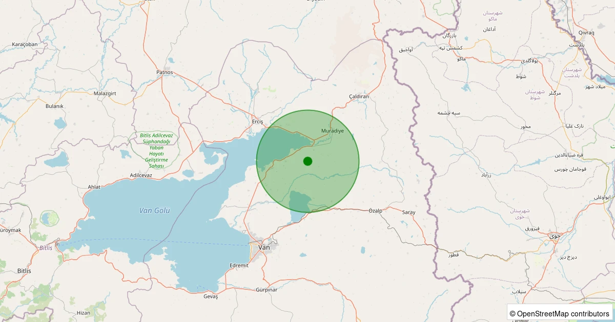 26 Ekim 2025 saat 04:47 - İpekyolu - 1.10ml depreminin harita gösterimi