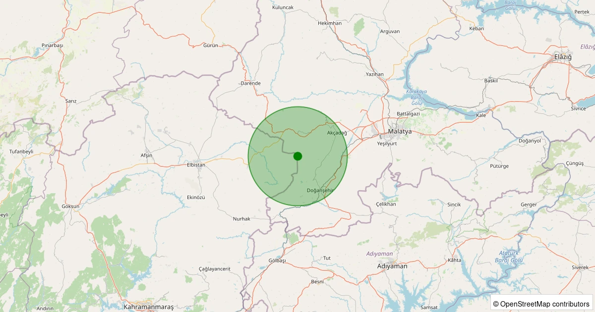 26 Ekim 2025 saat 08:15 - Akçadağ - Çevirme - 1.80ml depreminin harita gösterimi