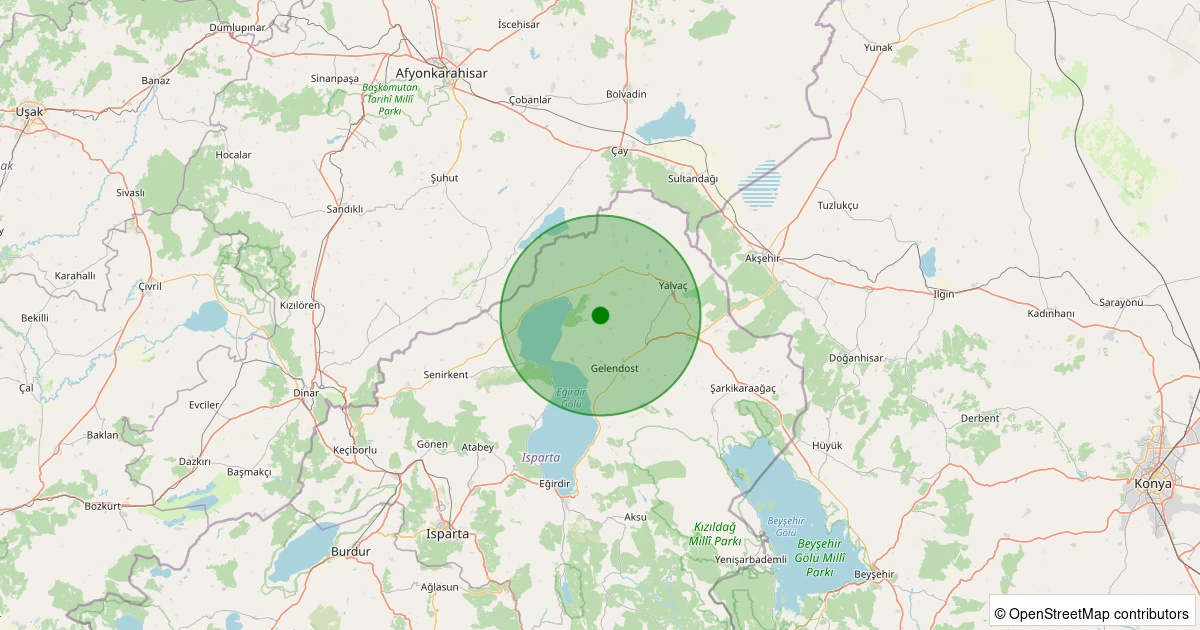 27 Ekim 2025 saat 04:13 - Yalvaç - Tokmacık Köyü - 1.20ml depreminin harita gösterimi