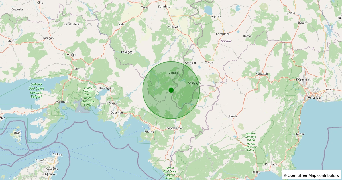 27 Ekim 2025 saat 04:53 - Çameli - Gürsu - 1.60ml depreminin harita gösterimi