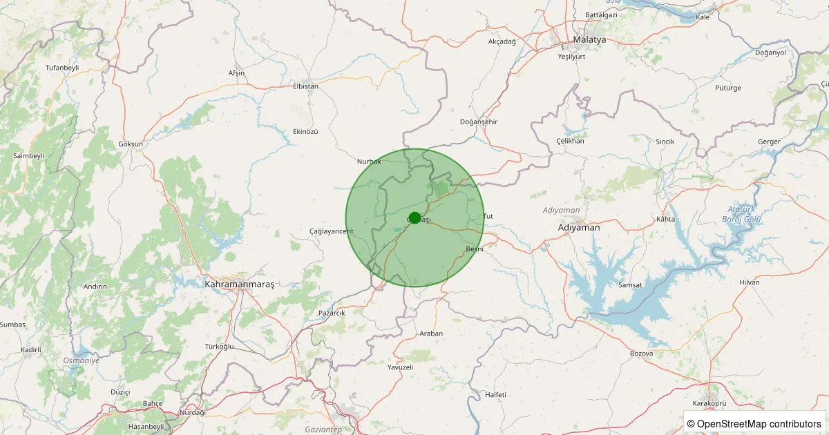 06 Ekim 2025 saat 15:10 - Gölbaşı - 1.30ML depreminin harita gösterimi