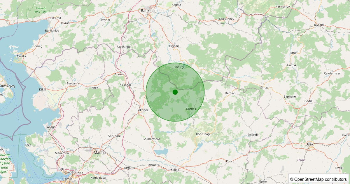 28 Ekim 2025 saat 02:09 - Akhisar - Hanpaşa Köyü - 2.30ml depreminin harita gösterimi