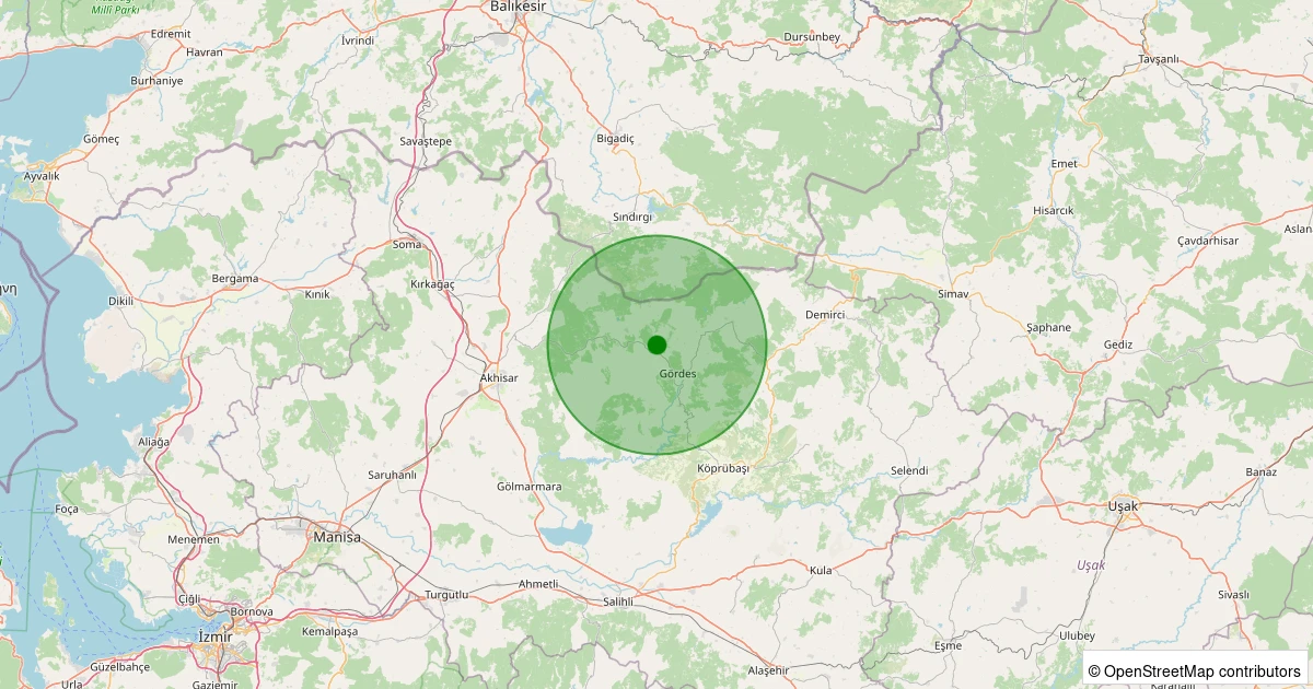 28 Ekim 2025 saat 05:51 - Gördes - 2.80ml depreminin harita gösterimi