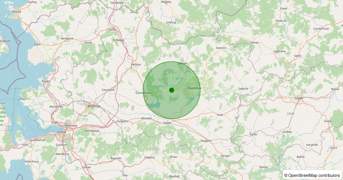 28 Ekim 2025 saat 05:52 - Salihli - Hacıhıdır - 3.10ml depreminin harita gösterimi