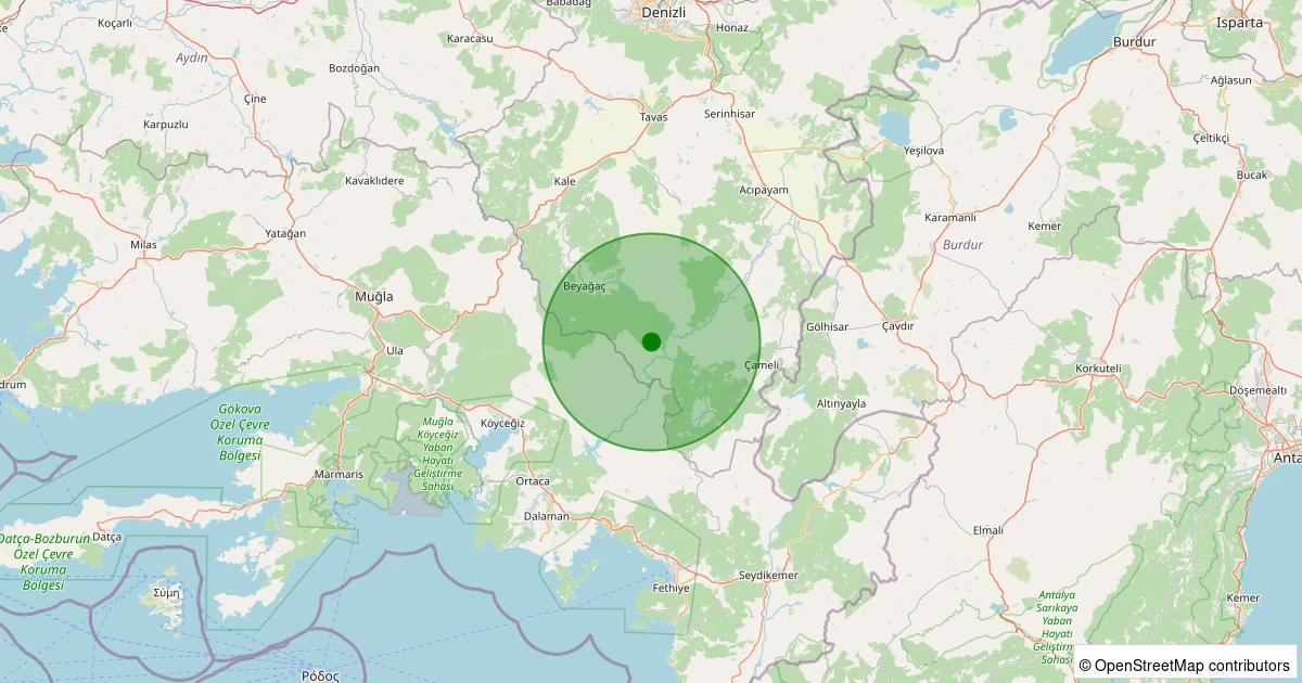 27 Ekim 2025 saat 11:10 - Acıpayam - Karaismailler - 1.60ml depreminin harita gösterimi