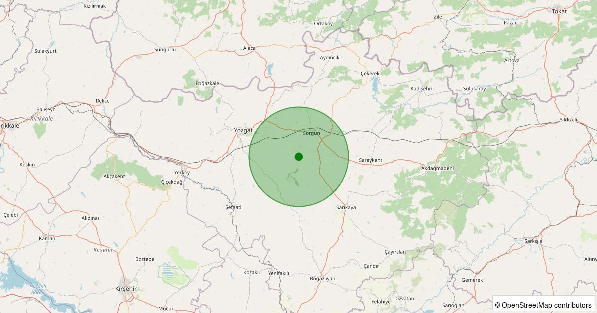 07 Ekim 2025 saat 05:38 - Sorgun - 1.10ML depreminin harita gösterimi