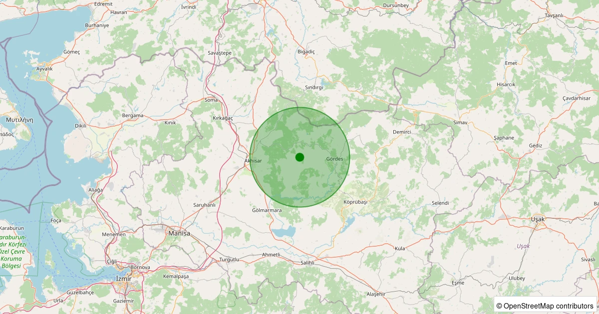 28 Ekim 2025 saat 19:09 - Akhisar - Hamit Köyü - 1.70ml depreminin harita gösterimi