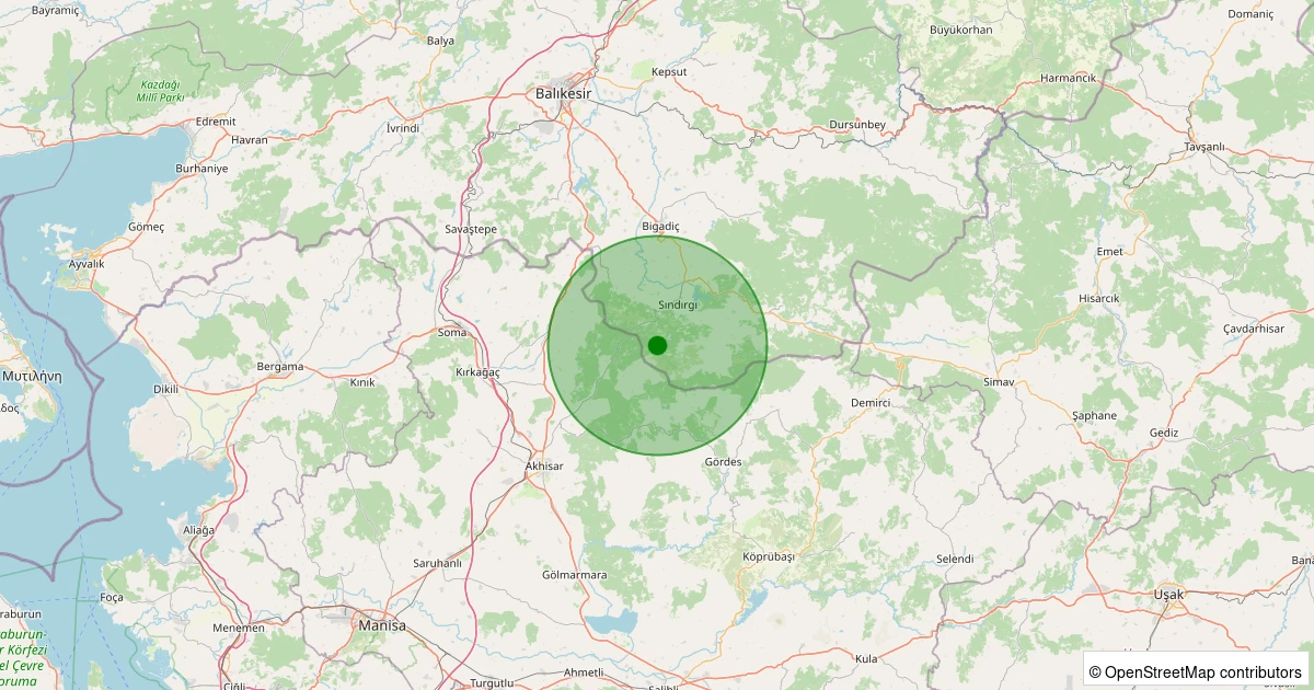 28 Ekim 2025 saat 20:23 - Sındırgı - Ormaniçi - 1.40ml depreminin harita gösterimi